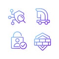 Online security measures pixel perfect gradient linear vector icons set