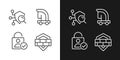 Online security measures pixel perfect linear icons set for dark, light mode