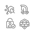 Online security measures pixel perfect linear icons set