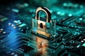 Online security technology, like a lock, shields networks from potential threats Royalty Free Stock Photo