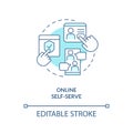 Online self service turquoise concept icon