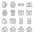 Online Selling icon illustration vector set. Contains such icons as Online shopping, Sale, Hot price, Live online selling, eCommer