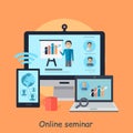 Online Seminar. Distance Work. Webinar. Vector