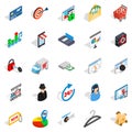 Online service icons set, isometric style Royalty Free Stock Photo