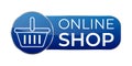 Online Shop Blue Button Royalty Free Stock Photo