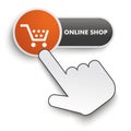 Online Shop Button Hand Cursor