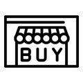 Online shop buy icon outline vector. Earn bank