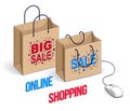 Online Shop concept, web store, internet sales, Shopping bag wit Royalty Free Stock Photo