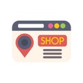 Online shop location showing internet shopping website