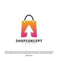 Online Shop Logo Design Concept. Online Shopping center Logo Vector. Online Store and gifts symbol