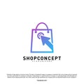 Online Shop Logo Design Concept. Online Shopping center Logo Vector. Online Store and gifts symbol