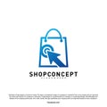 Online Shop Logo Design Concept. Online Shopping center Logo Vector. Online Store and gifts symbol