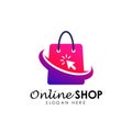 online shop logo design vector icon. shopping logo design Royalty Free Stock Photo