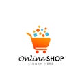 online shop logo design vector icon. shopping logo design Royalty Free Stock Photo