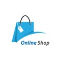 Online shop logo template icon