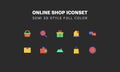 Online shop or marketplace iconset for business or your store