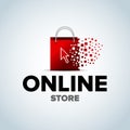 Online shop, online store logo. Logotype For business. isolated vector illustration.