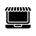 Online shop vector, Digital marketing solid style icon