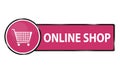 Online Shop Web Button With Shopping Cart - Isolated On White Background Royalty Free Stock Photo
