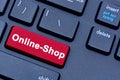 Online shop words on keyboard computer Royalty Free Stock Photo