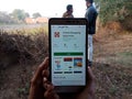online shopping app displayed on smart phone screen at agriculture field in india dec 2019