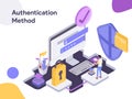 Online Shopping Authentication Method illustration. Modern flat design style for website and mobile website.Vector illustration Royalty Free Stock Photo