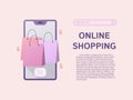 Online shopping banner, mobile app templates, concept vector illustration flat design