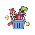 Online shopping basket Royalty Free Stock Photo