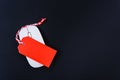 Online shopping Blank red tag on white mouse Royalty Free Stock Photo