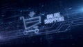 Online shopping blue hologram