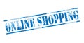 Online shopping blue stamp