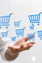 A Online shopping business concept selecting shopping cart