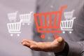 A Online shopping business concept selecting shopping cart