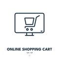 Online Shopping Cart Icon. E-commerce, Store, Checkout. Editable Stroke. Vector Icon Royalty Free Stock Photo