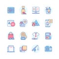 Online shopping categories - line design style icons set