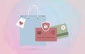 Online Shopping concept. Credit bank card with a secure payment sign Royalty Free Stock Photo