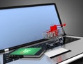 Online shopping concept. 3d rendered illustration