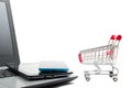 Online shopping concept - Empty Shopping Cart Royalty Free Stock Photo