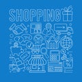 Online Shopping Thin Lines Web Icon Concept Royalty Free Stock Photo