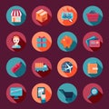 Shopping E-commerce Icons Set Flat vector design illustration Royalty Free Stock Photo