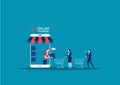 Online Shopping and Delivery Concept. Online Shop App. Ecommerce Sales Online Shopping Illustration