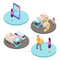 Online shopping and delivery service isometric vector concept Royalty Free Stock Photo