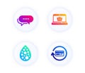 Online shopping, Dots message and Artificial colors icons set. Refund commission sign. Vector