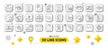 Online shopping, Dots message and Thumb down line icons pack. For web app. 3d design elements. Vector