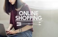 Online Shopping E-business Technology Shop Online Concept Royalty Free Stock Photo