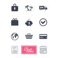 Online shopping, e-commerce and business icons. Royalty Free Stock Photo