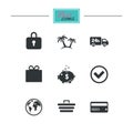 Online shopping, e-commerce and business icons. Royalty Free Stock Photo