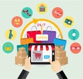 Online shopping e-commerce concept.