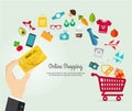 Online shopping e-commerce concept.