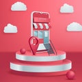 Online shopping e-commerce concept. business order item store online on smartphone. Vector illustration